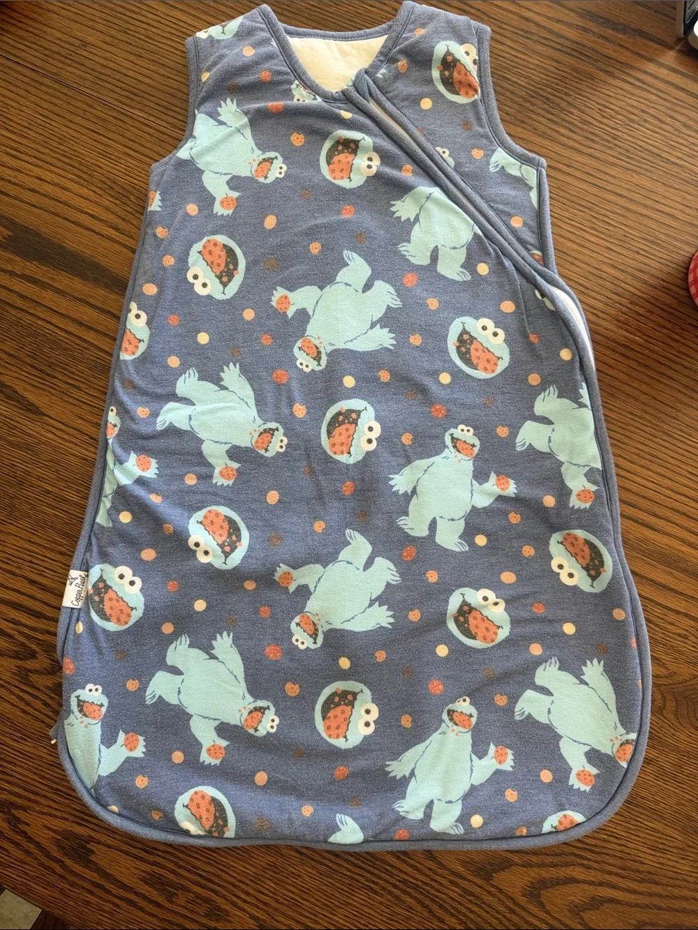 Copper Pearl Cookie Monster Sleeveless Kids Sleep Sack in Slate Blue